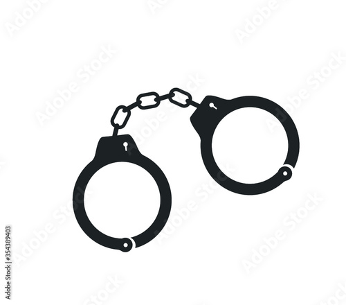 Vector handcuffs.  Handcuffs icon.  Police icon. 
