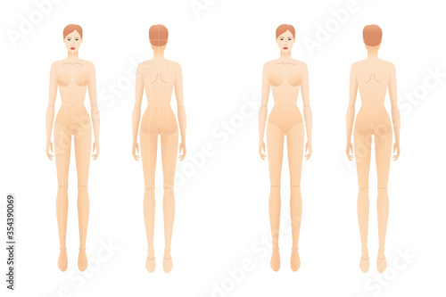 Fashion template of standing women. 