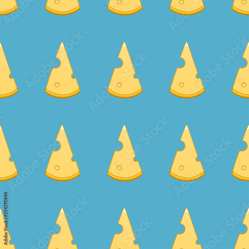 Cheese seamless pattern on blue background. Print for textile, decor, site.