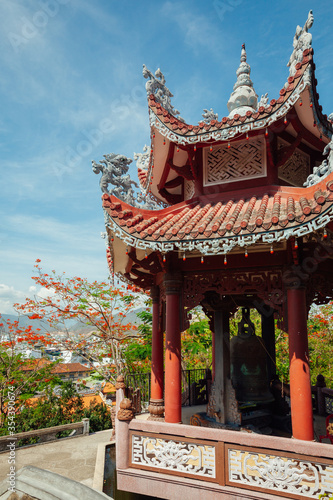 Giant prayer bell at the Long Son Pagoda  Nha Trang  Vietnam
