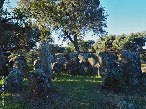 Set of celtic dolmen stones photo