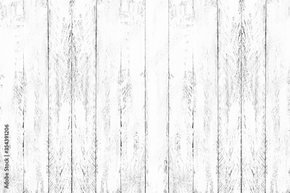 Fototapeta premium Empty White wooden wall texture background