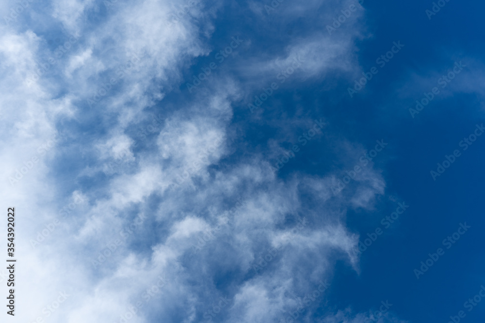 Beautiful blue sky with the white fresh cloud
