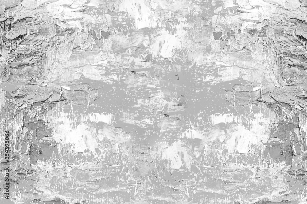 Fototapeta premium white gray of oil painting brush strokes texture background