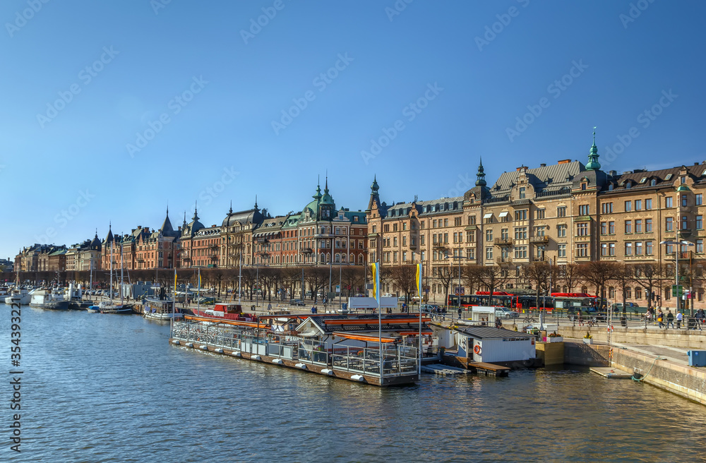View of Strandvagen, Stockholm, Sweden