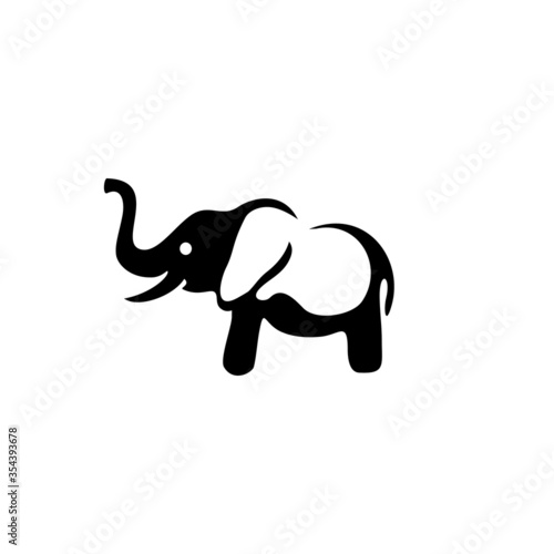 Vector of elephant logo design, in cartoon style, Simple and minimal elephant logo illustration. Modern vector line icon.