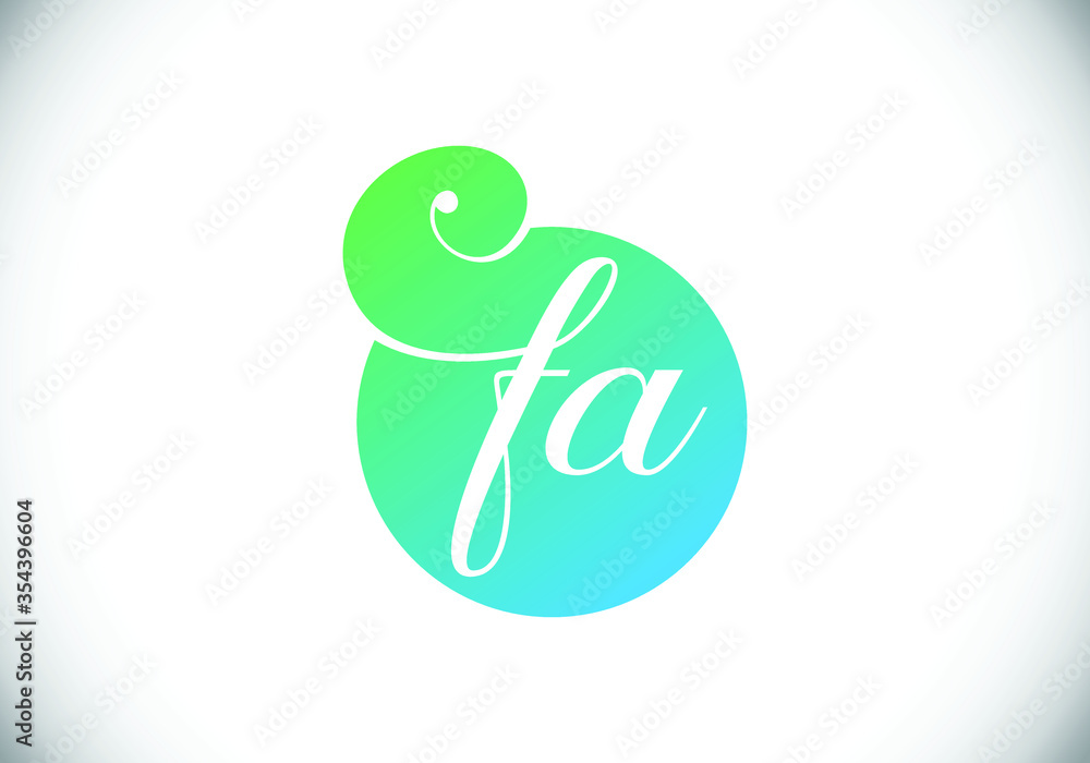 Initial Monogram Letter FA Logo Design Vector Template. FA Letter Logo Design Initial Monogram Letter FA Logo Design Vector Template. FA Letter Logo Design