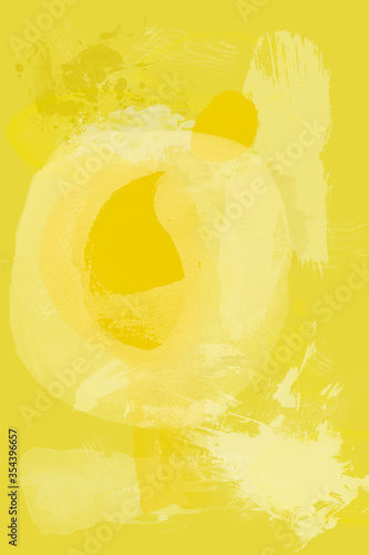 Abstract yellow background with traces of paint