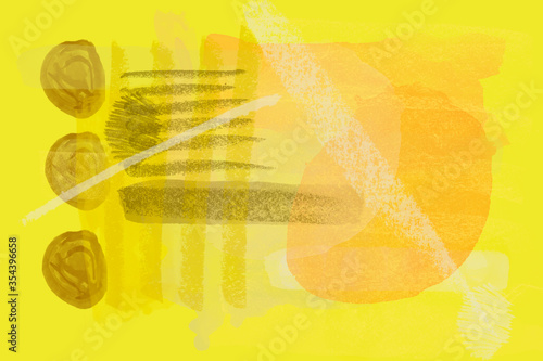 Abstract yellow background with traces of paint