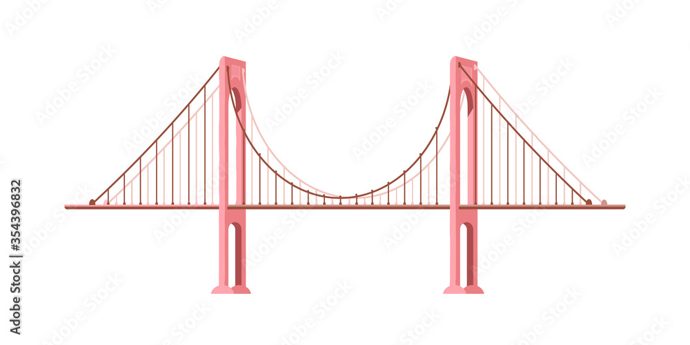 Obraz premium Bridge. Vector illustration in flat style.