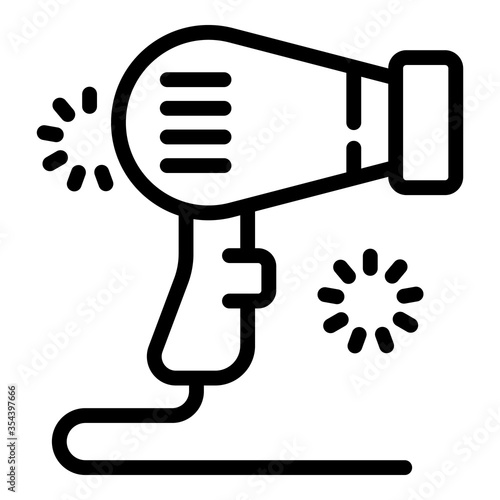Laser hair removal pistol icon. Outline laser hair removal pistol vector icon for web design isolated on white background