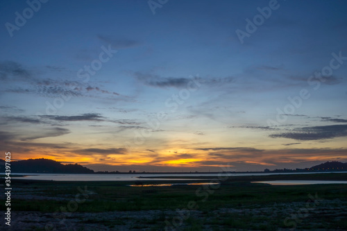 sunset over the lake