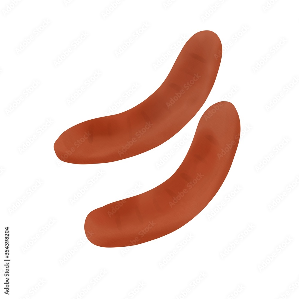 sausage isolated on white background sausage isolated on white background