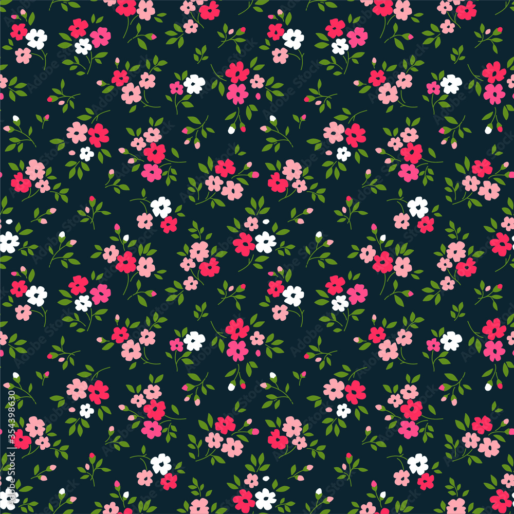 Elegant floral pattern in small red and pink flowers. Liberty style. Floral seamless background for fashion prints. Ditsy print. Seamless vector texture. Spring bouquet. Elegant floral pattern in small red and pink flowers. Liberty style. Floral seamless background for fashion prints. Ditsy print. Seamless vector texture. Spring bouquet.