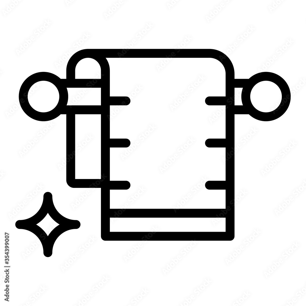 Bath towel icon. Outline bath towel vector icon for web design isolated on white background Bath towel icon. Outline bath towel vector icon for web design isolated on white background