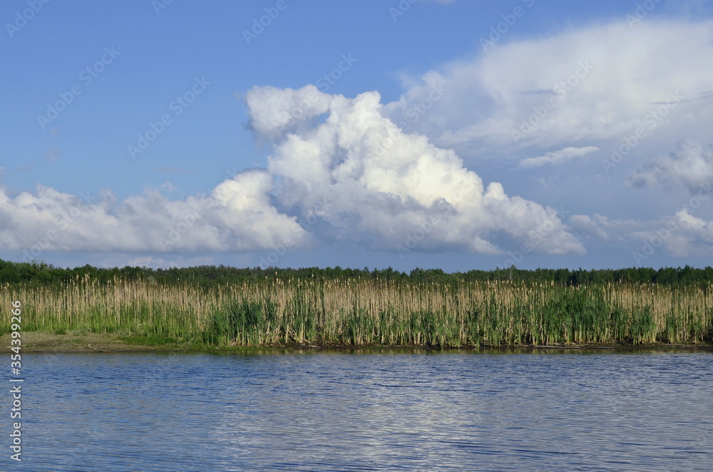 Fototapeta premium clouds over the lake