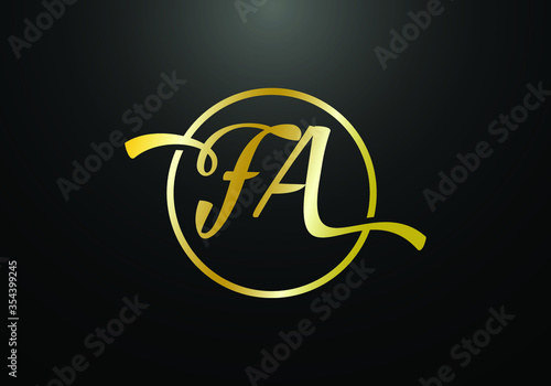 Initial Monogram Letter FA Logo Design Vector Template. FA Letter Logo Design