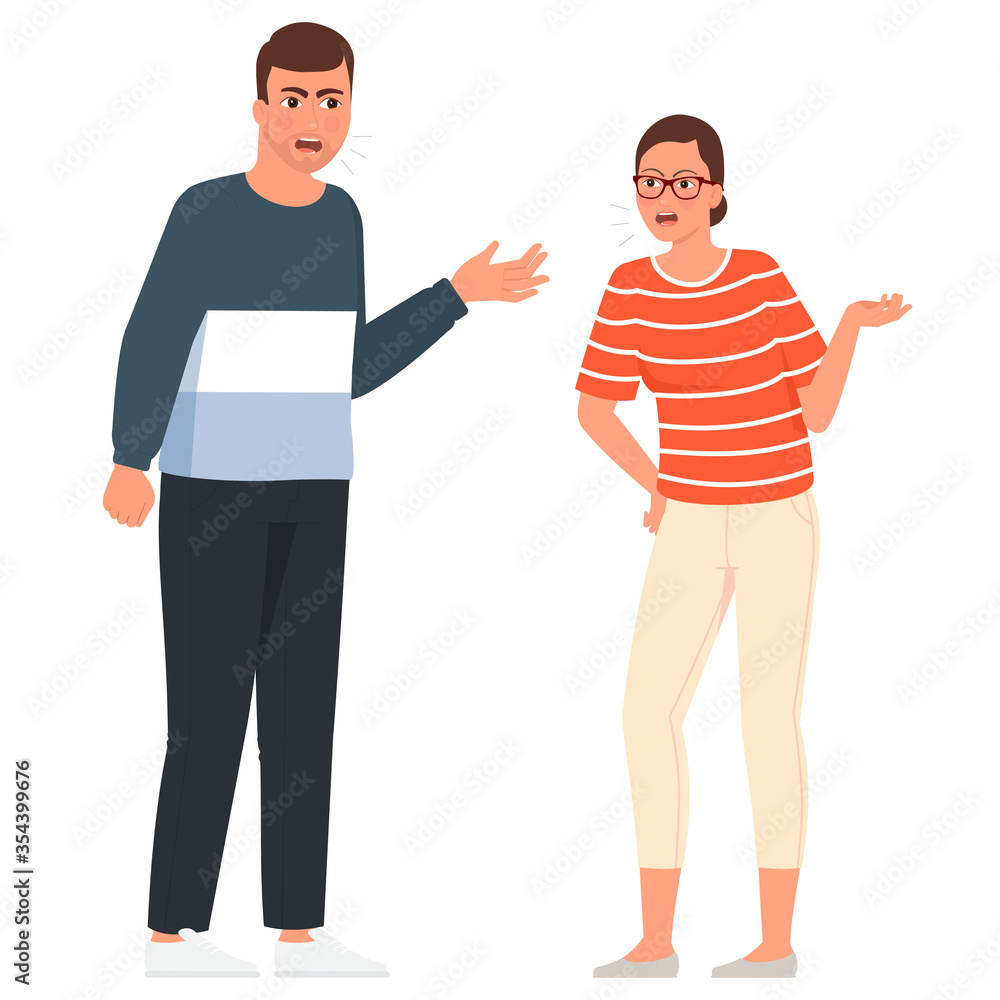 Man and woman are quarreling. Man and woman are quarreling.