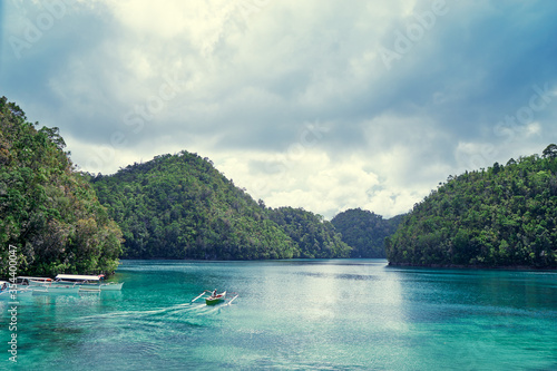 Wallpaper Mural Sugba lagoon, tourists attraction. Beautiful landscape with blue sea lagoon, National Park, Siargao Island, Philippines. Torontodigital.ca