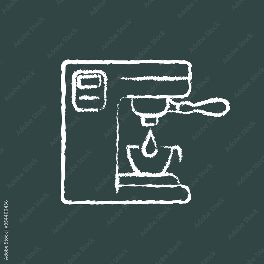 espresso coffee machine, chalk icon espresso coffee machine, chalk icon