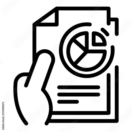 Take chart report icon. Outline take chart report vector icon for web design isolated on white background