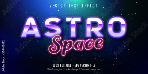 Astro space text, neon style editable text effect