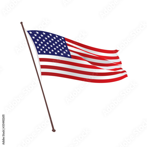 USA flag. Waving flag of the United States. illustration of wavy American Flag for Independence Day.