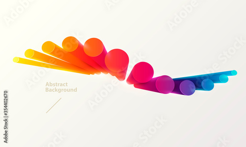 Fototapeta Naklejka Na Ścianę i Meble -  Multicolored wavy line. Primitive geometric elements.