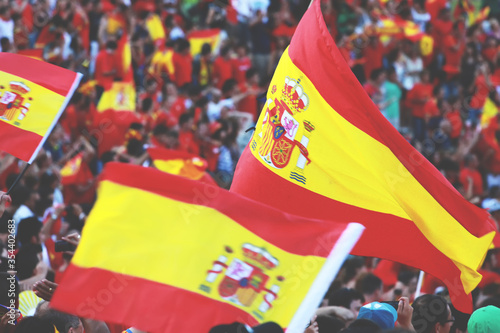 Football in spain, spanish flags and revolution
