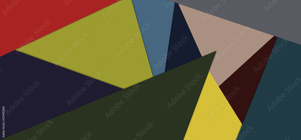 Abstract geometric paper background in dark muted colors. Banner Abstract geometric paper background in dark muted colors. Banner