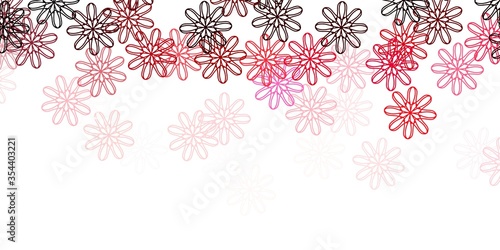 Light Pink  Red vector natural artwork with flowers.
