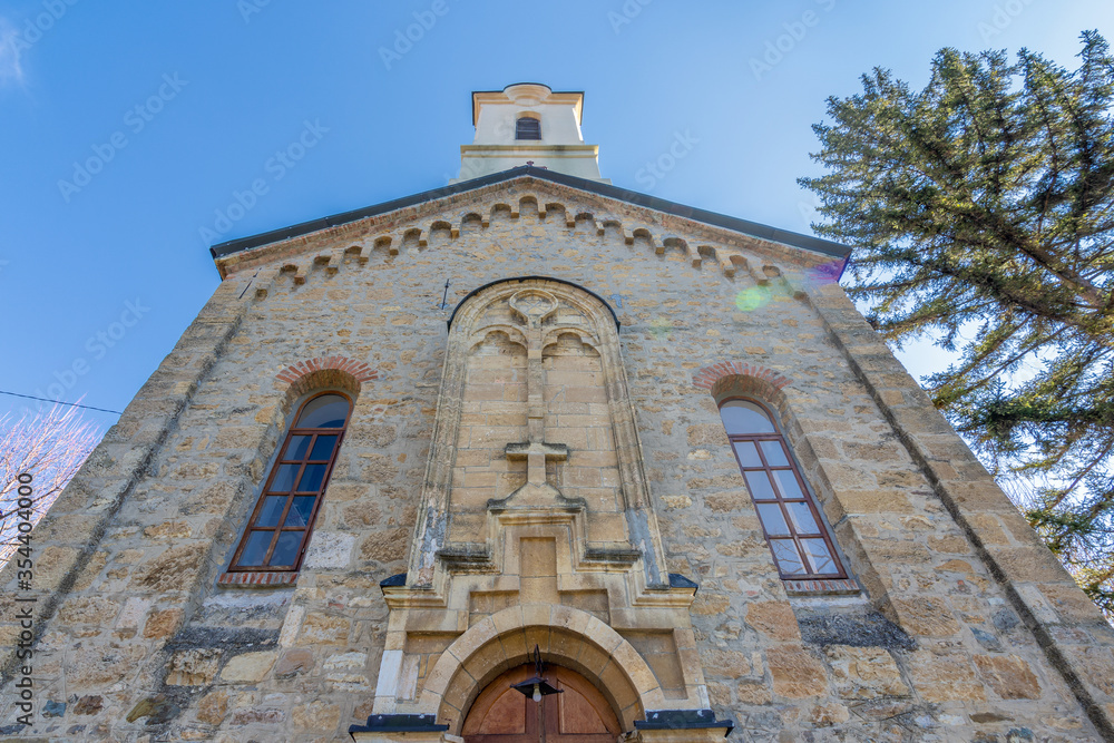 Fototapeta premium Orthodox Serbian church of Saint Apostles Peter and Paul in Kosmaj, near Belgrade, Serbia