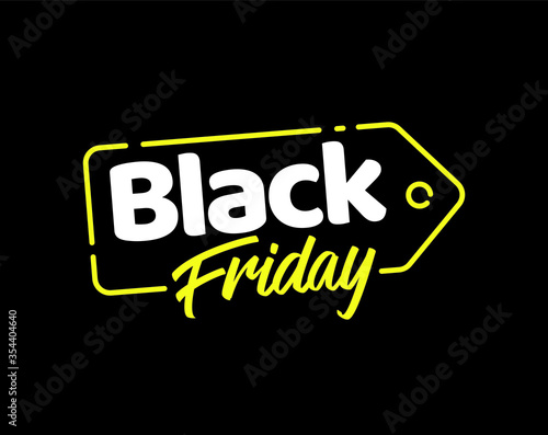 Black Friday design sale title banner simple vector 