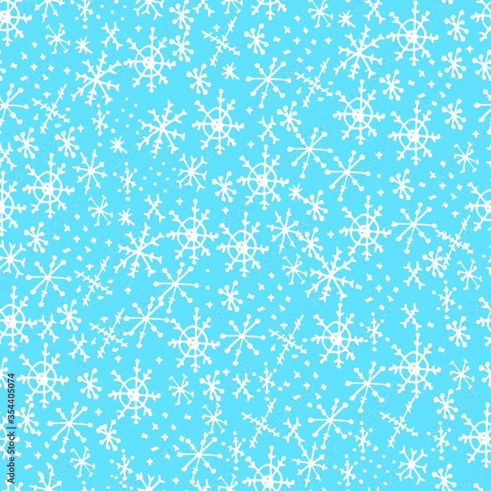Abstract festive background, pattern with snowflakes. manual graphics of New Year's packing. Snowflakes of different shapes. Design for packaging, wallpaper, textiles, designer paper. Isolated Abstract festive background, pattern with snowflakes. manual graphics of New Year's packing. Snowflakes of different shapes. Design for packaging, wallpaper, textiles, designer paper. Isolated