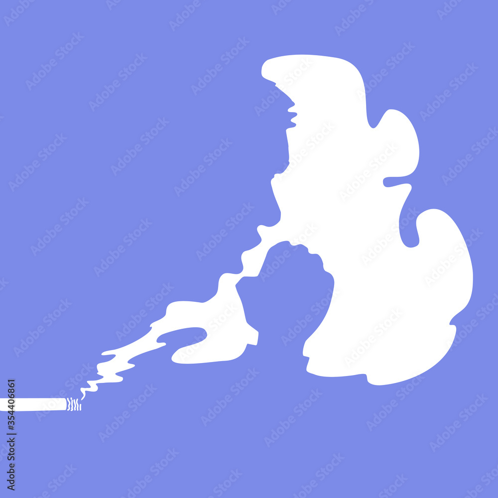 image of man coughing from cigarette smoke