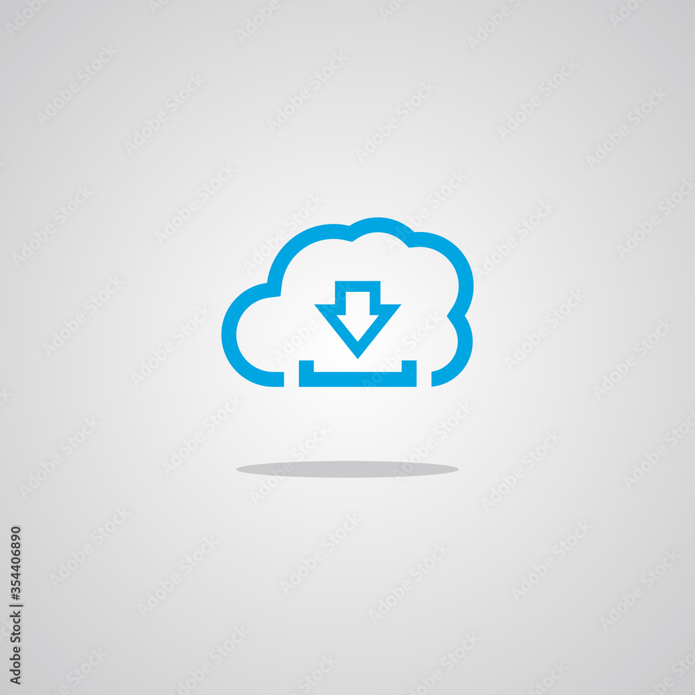 Illustration vector graphic of Cloud Download. Perfect to use for Technology Company Illustration vector graphic of Cloud Download. Perfect to use for Technology Company