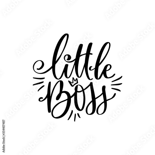 Wallpaper Mural Little Boss vector golden Hand lettering quote with queen crown. Sparkle design Torontodigital.ca