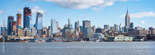 New York city Manhattan Midtown skyline view. Wide banner photo.