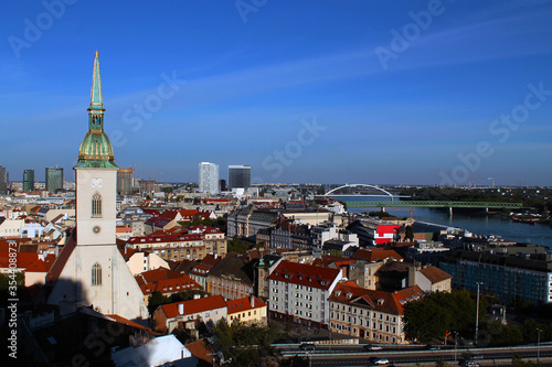 Aerial view of Bratislava city. 