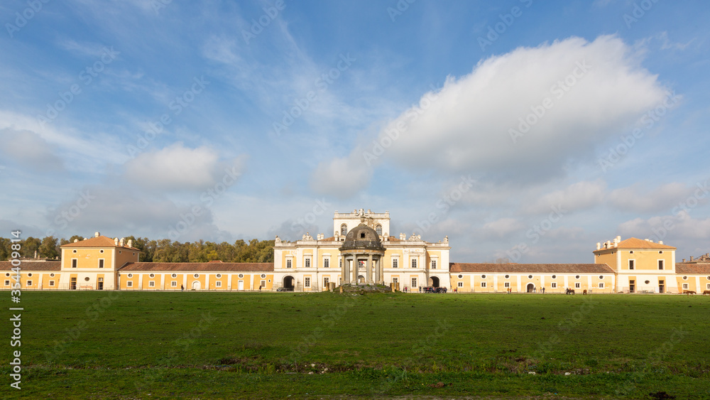 CARDITELLO, ITALY - The 18th century palace on the Royal Estate of Carditello is a small palace once belonging to the Neapolitan Bourbon Monarchy and its surrounding grounds in San Tammaro