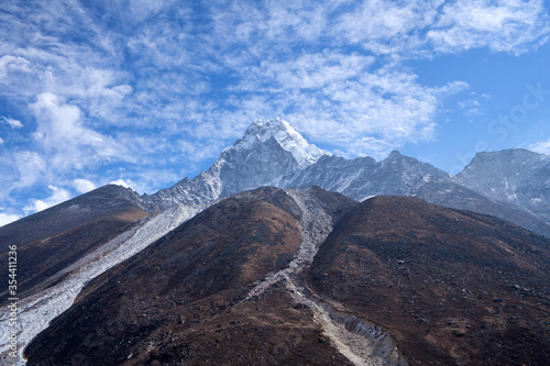 Ama Dablam Mount view in Sagarmatha National Park, Nepal Himalaya