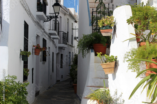 Fototapeta Naklejka Na Ścianę i Meble -  Calle pintoresca del pueblo de Frigiliana (Málaga). Uno de los más bonitos de España