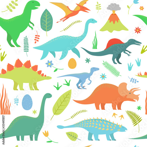 Dino seamless pattern