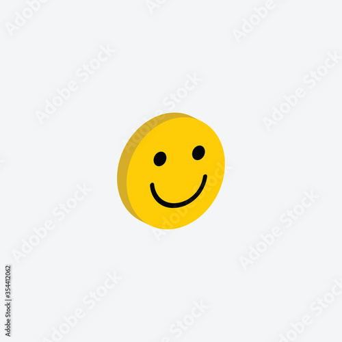 smile icon isometric vector emotion icon
