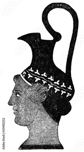 Bild auf Leinwand Antique wine jug in the shape of a head