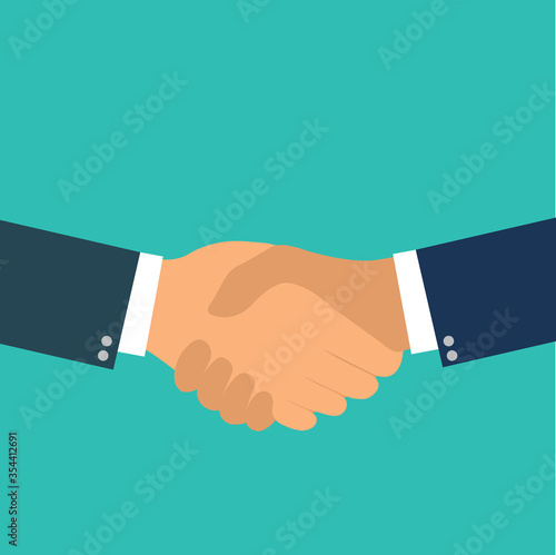 handshake flat vector business icon 