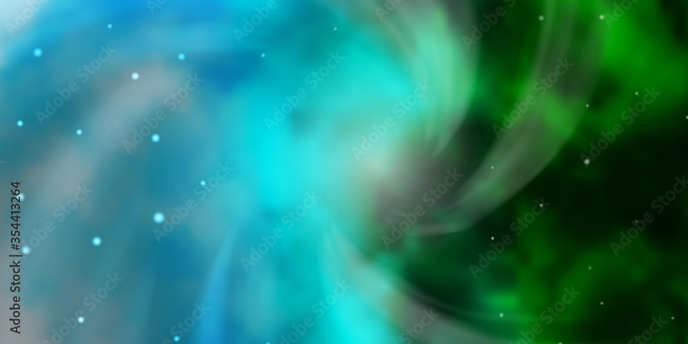 Fototapeta premium Light Blue, Green vector template with neon stars. Colorful illustration with abstract gradient stars. Pattern for new year ad, booklets.