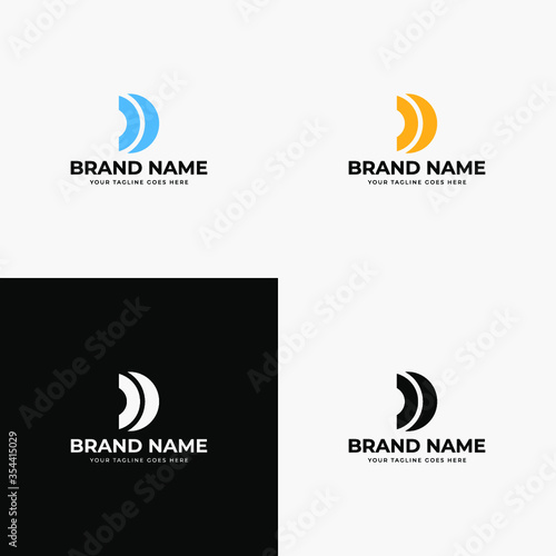 Creative Curvy Initial Letter D vector line logo design. Creative minimal logotype icon symbol for company or business startup.