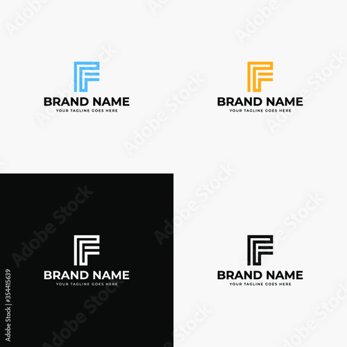 Modern Trendy Line art Initial F letter logo and symbols template vector icons design. Abstract minimalist corporate business letter f logo design. Line art style logo design.