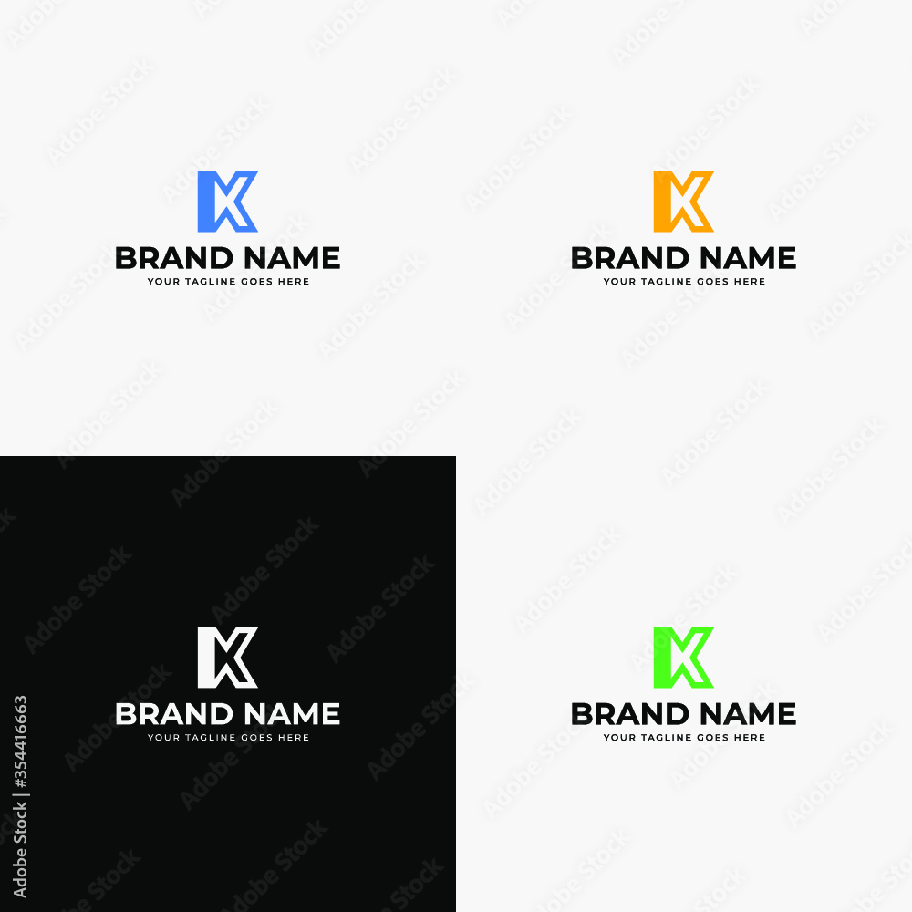 Creative line Initial letter k logo design vector template. K letter icon, symbol vector design elements for company or business startup.